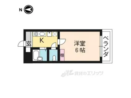 ラ・シャンブル(1K/4階)の間取り写真