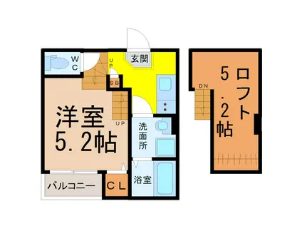 メゾン シュシュ(1K/1階)の間取り写真