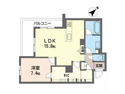 グリナージュ 歴史の散歩道(1LDK/2階)の間取り写真