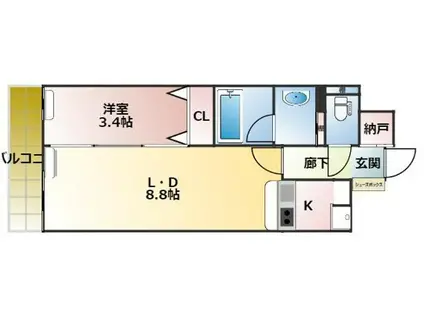 西新テングッドシティ SAVOY(1LDK/10階)の間取り写真