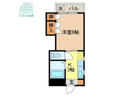 キャッスル東山手(1K/4階)の間取り写真