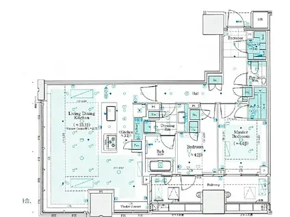 パークコート ザ・三番町ハウス(2LDK/14階)の間取り写真