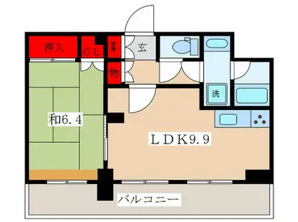 グラスコート板橋(1LDK/9階)の間取り写真