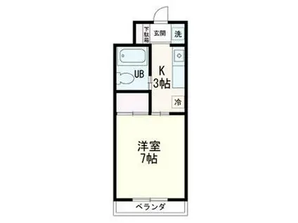 ガーデンハイツ(1K/2階)の間取り写真