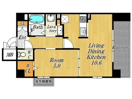 地下鉄千日前線 玉川駅(大阪) 徒歩6分 5階建 築19年(1LDK/3階)の間取り写真