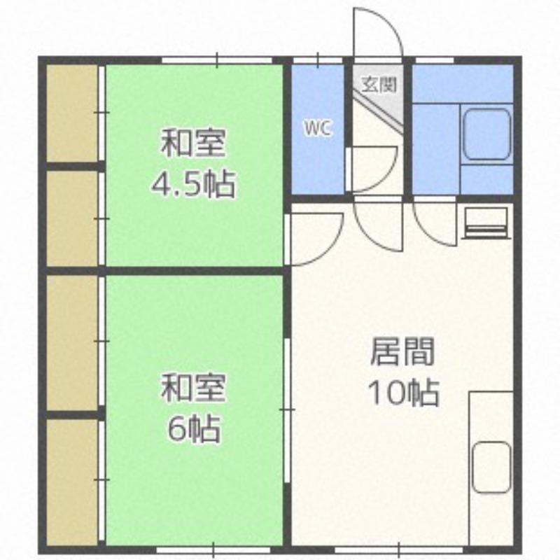 陽光マンション(2LDK/2階)の間取り写真