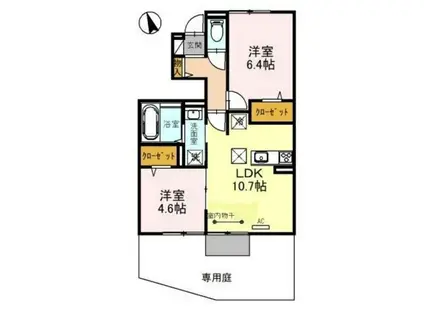 アルコバレーノVIII(2LDK/1階)の間取り写真