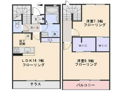 グランディール(2LDK/1階)の間取り写真