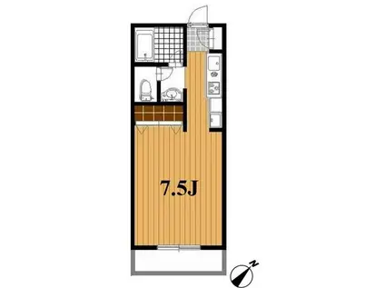 MS FLAT(1K/2階)の間取り写真
