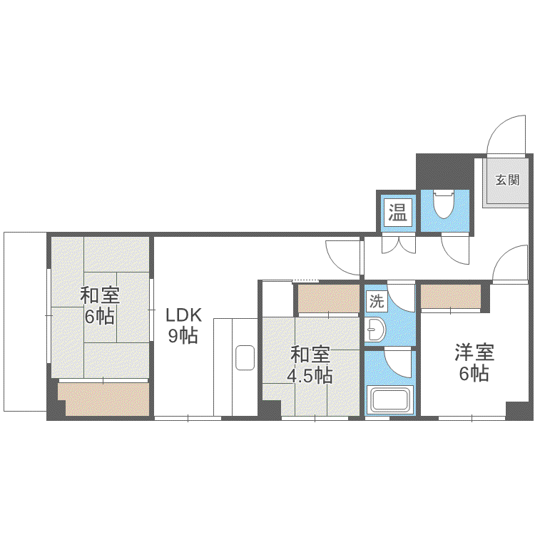 シャンボール南12条(3LDK/6階)の間取り写真