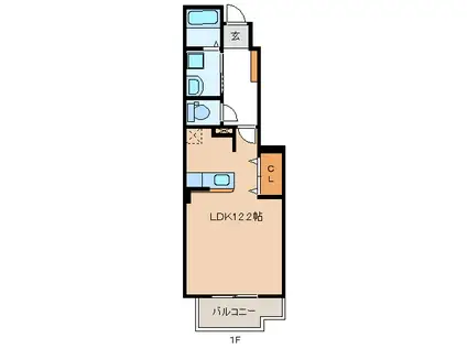 カーサ・中野(ワンルーム/1階)の間取り写真
