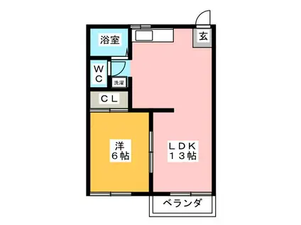 タウニイタカダA(1LDK/1階)の間取り写真