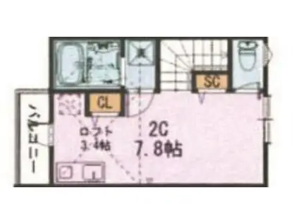 パークノート西永福(ワンルーム/2階)の間取り写真