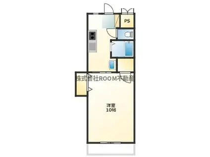 第8年見マンション(1K/2階)の間取り写真