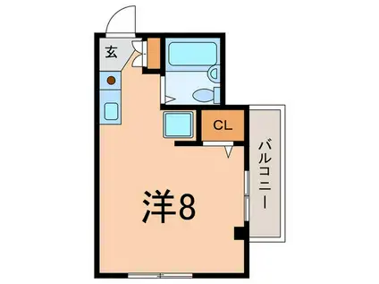 フローラ西大井(ワンルーム/2階)の間取り写真