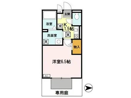 セジュールMARUGEN C棟(1K/1階)の間取り写真