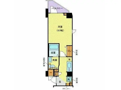 レグゼ文京白山(1K/4階)の間取り写真