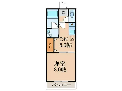 KA-SA浪打(1DK/2階)の間取り写真