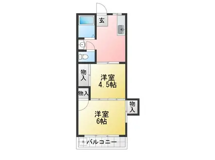 上原コーポ(2K/3階)の間取り写真