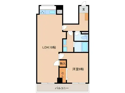 メインステージ武庫之荘(1LDK/4階)の間取り写真