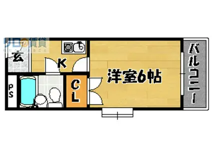 ルミエール(1K/2階)の間取り写真