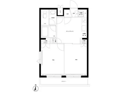 ルーブル中野弥生町弐番館(2DK/4階)の間取り写真