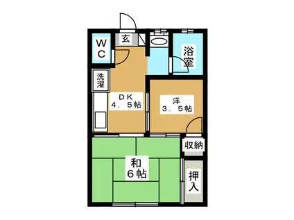 鳥羽ハウス(2DK/1階)の間取り写真