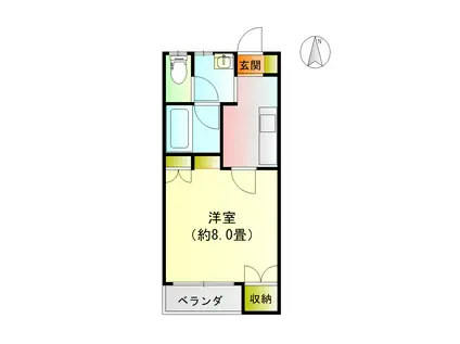 文京町山岸ハイツ(1K/2階)の間取り写真