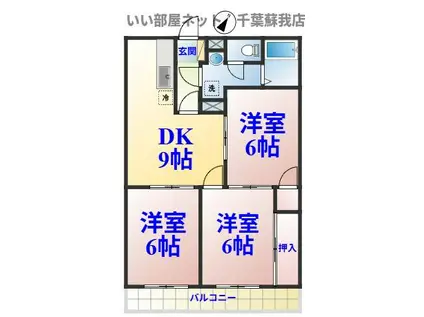 セントアベニュー(3DK/3階)の間取り写真