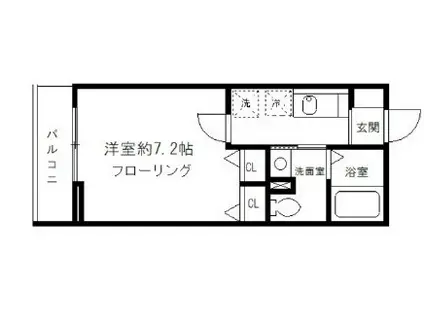 グラン・ジュテ(1K/3階)の間取り写真