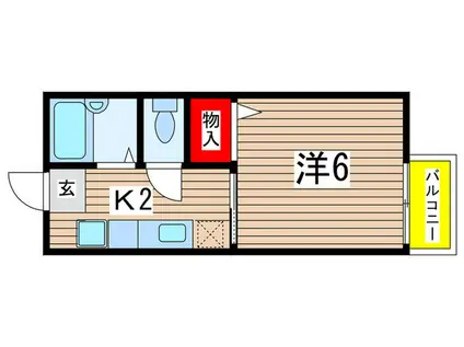 ハウスウステリアE(1K/1階)の間取り写真