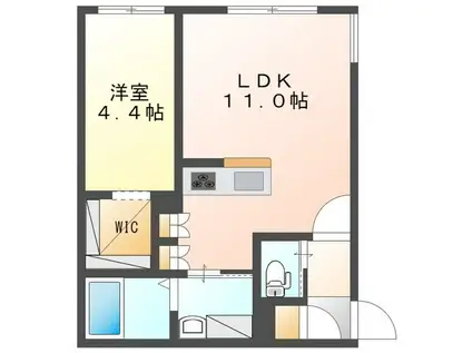 AーSTELLA(1LDK/2階)の間取り写真