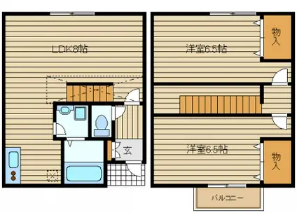 ライツェント(2LDK/1階)の間取り写真
