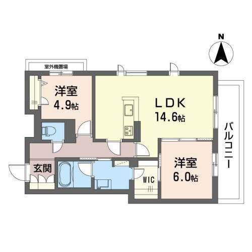 グランファミール箕面小野原(2LDK/2階)の間取り写真