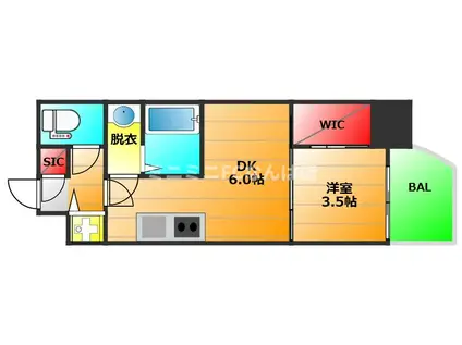 セレニテフラン谷町アリエ(1DK/5階)の間取り写真