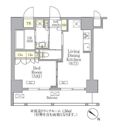 ORSUS 三ノ輪(1LDK/5階)の間取り写真