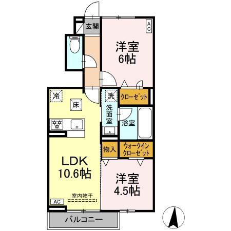 EPIS 広田(2LDK/1階)の間取り写真