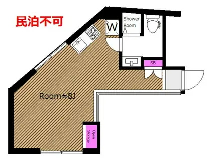 定期 NETフリーPIER YOYOGI5 WIL(ワンルーム/5階)の間取り写真