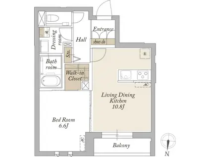 シャーメゾン目黒洗足(1LDK/2階)の間取り写真