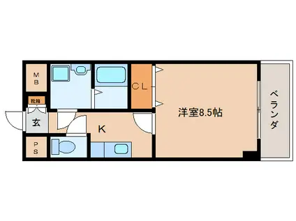 プティパレ(1K/3階)の間取り写真