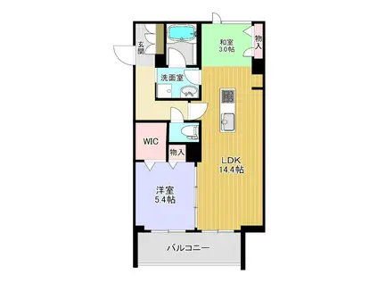 エルミタージュクール(1LDK/2階)の間取り写真