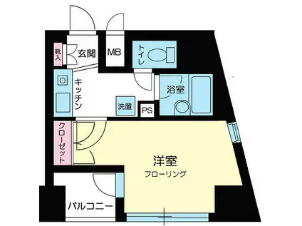 サンテミリオン東日本橋(1K/8階)の間取り写真