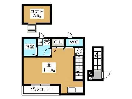 メゾン相模大野(ワンルーム/2階)の間取り写真
