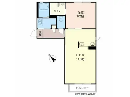 エミネンス(1LDK/2階)の間取り写真