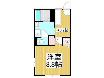 サライ21A棟(1K/2階)の間取り写真