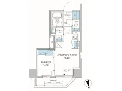 アーバネックス北上野(1LDK/10階)の間取り写真
