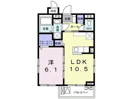 クロワール(1LDK/2階)の間取り写真