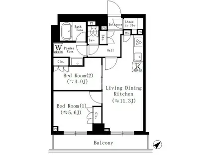 セレサ市川行徳(2LDK/5階)の間取り写真
