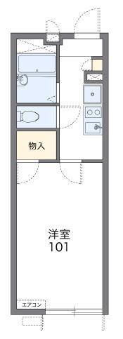 レオパレス憩(1K/1階)の間取り写真