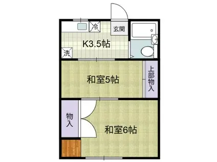 メゾントミタ(2K/2階)の間取り写真